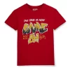 Gini And Jony Boys Red Graphic Print Cotton Lycra T-Shirt Half Sleeves