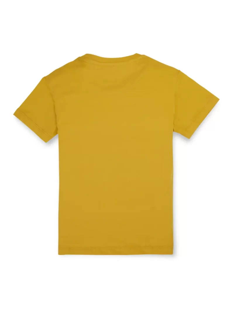 Gini And Jony Boys Yellow Graphic Print Cotton Lycra T-Shirt Half Sleeves