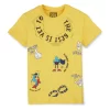 Gini And Jony Boys Yellow Graphic Print Cotton T-Shirt Half Sleeves