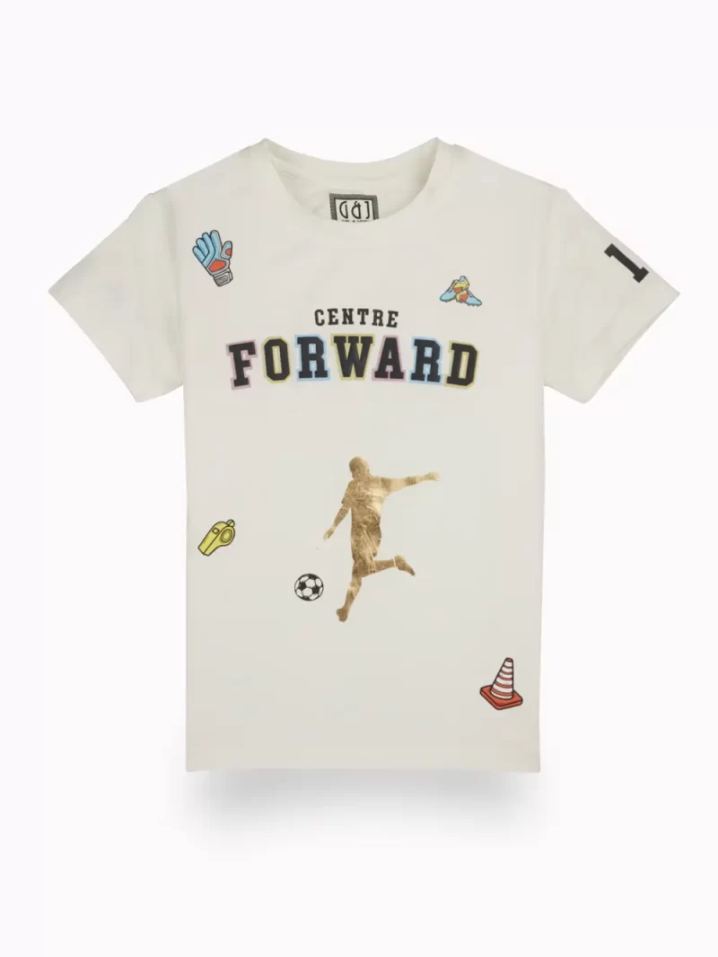 Gini And Jony Boys White Graphic Print Cotton T-Shirt Half Sleeves