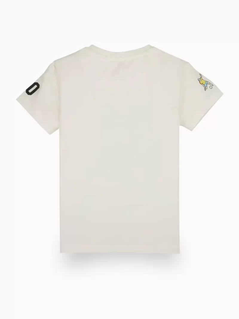 Gini And Jony Boys White Graphic Print Cotton T-Shirt Half Sleeves