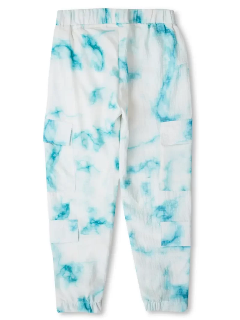 Gini And Jony Girls White Tie Dye Cotton Track Pant Elasticated
