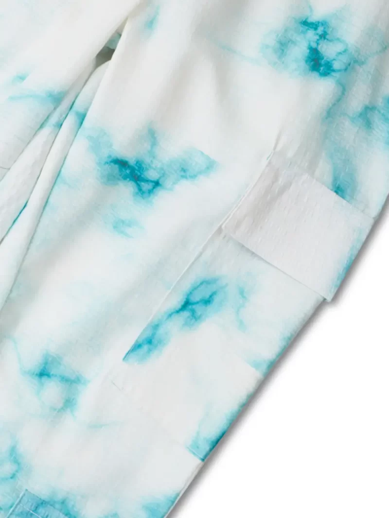 Gini And Jony Girls White Tie Dye Cotton Track Pant Elasticated
