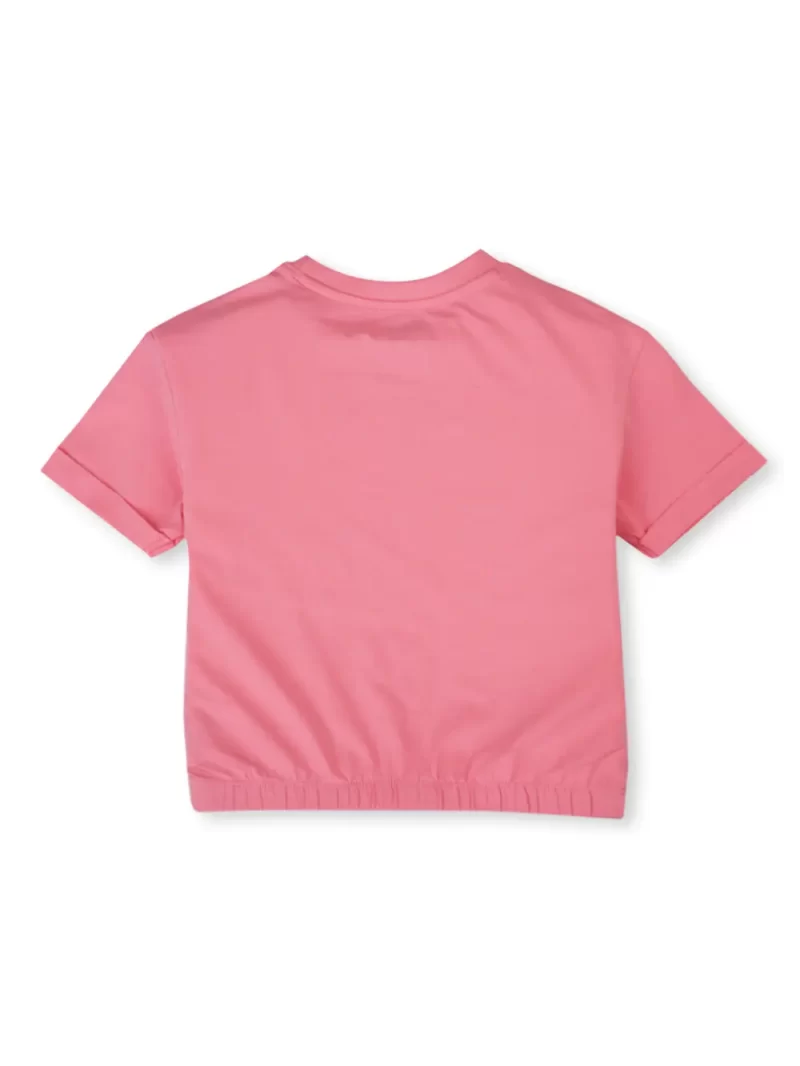 Gini And Jony Girls Cotton Round Neck Half Sleeves Knits Top