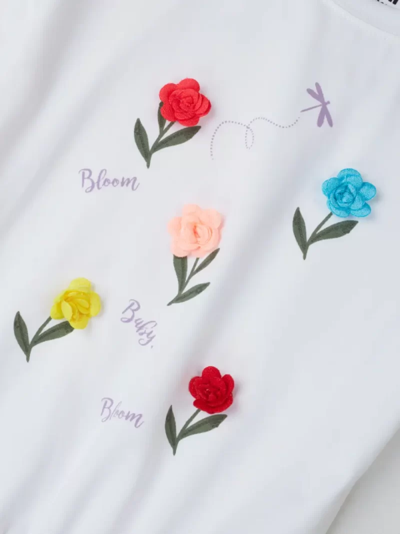 Gini And Jony Girls Cotton Round Neck Half Sleeves Knits Top