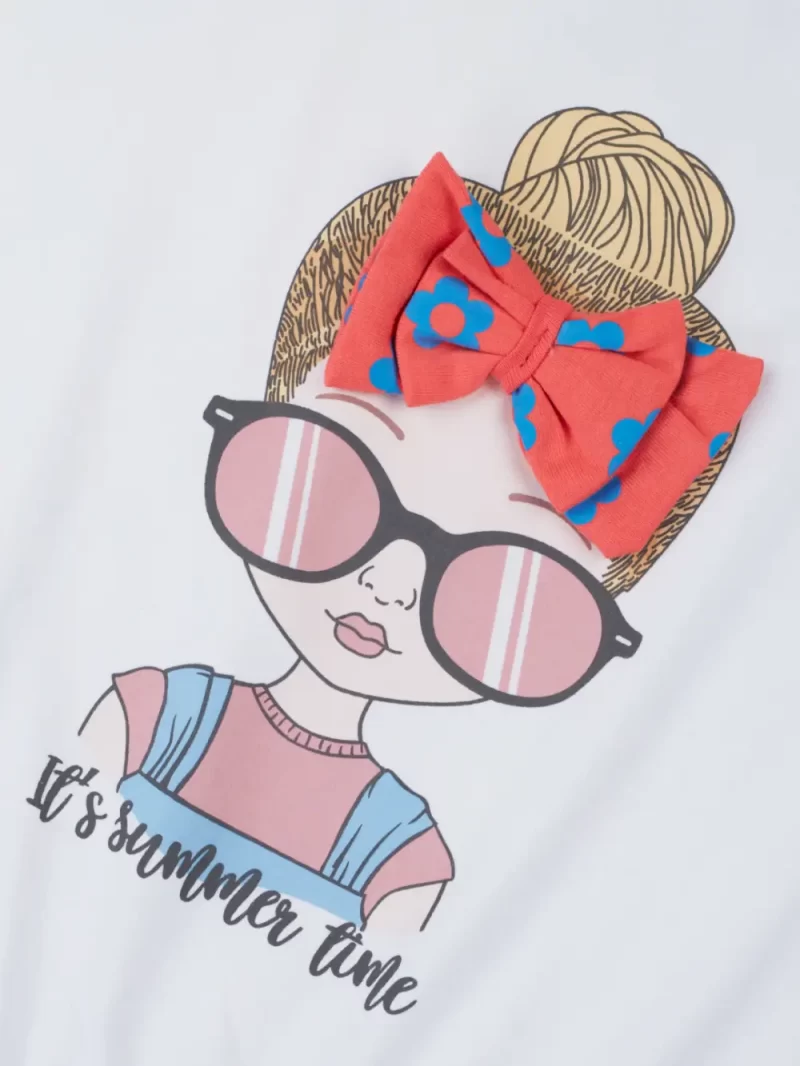 Gini And Jony Girls Cotton Round Neck Half Sleeves Knits Top