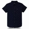 Gini And Jony Boys Navy Blue Micro Print Cotton Shirt Half Sleeves