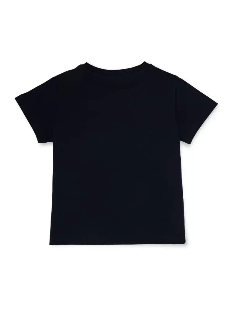 Gini And Jony Girls Navy Blue Graphic Print Cotton Lycra Knits Top Half Sleeves 9-12 Months