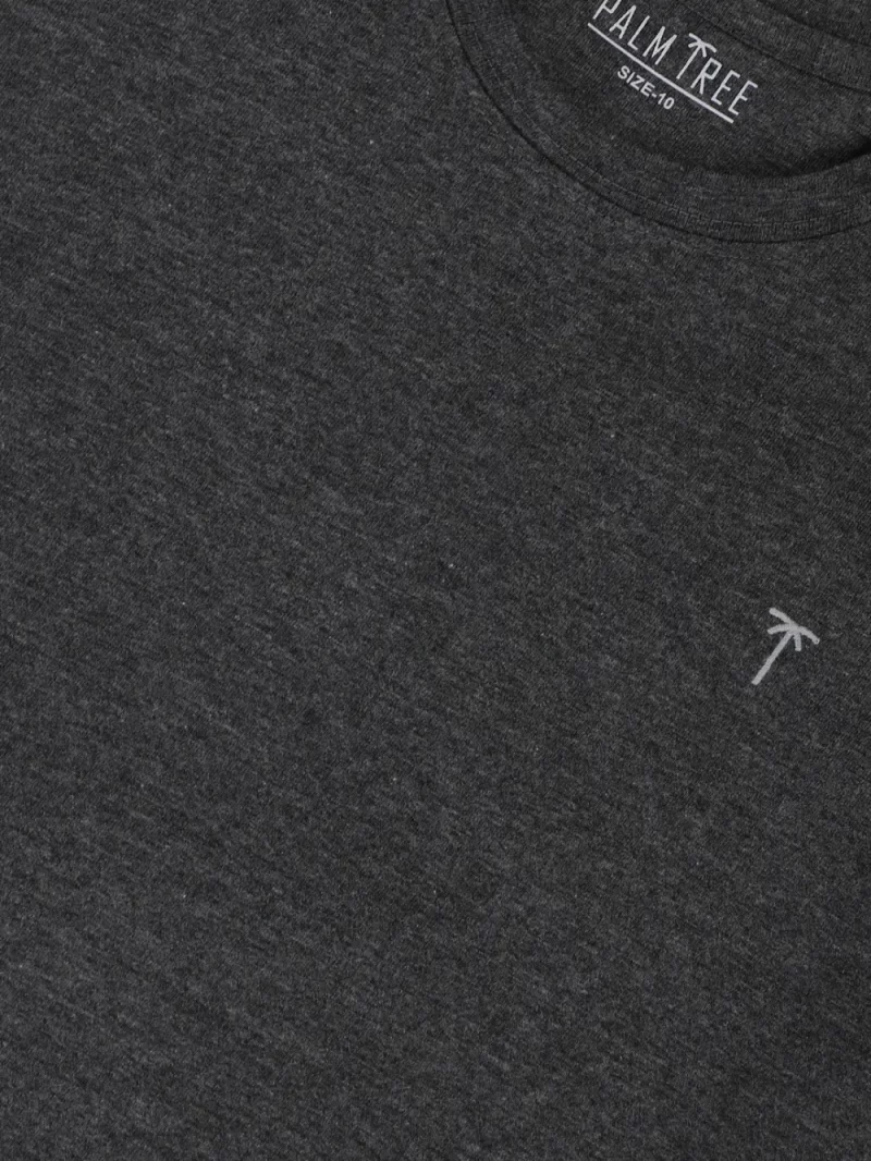 Palm Tree Boys Grey Typographic Print Cotton T-Shirt Half Sleeves