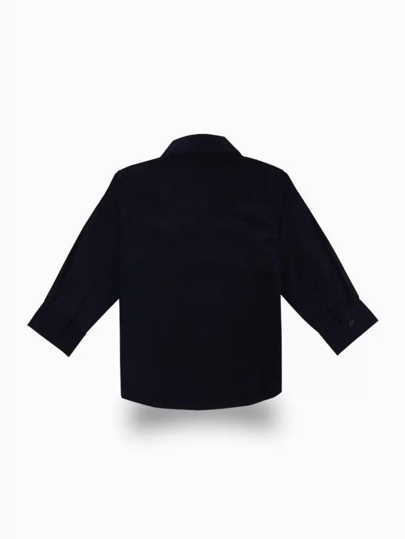 Gini And Jony Boys Navy Blue Solid Cotton Shirt Full Sleeves