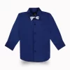 Gini And Jony Boys Blue Solid Cotton Shirt Full Sleeves