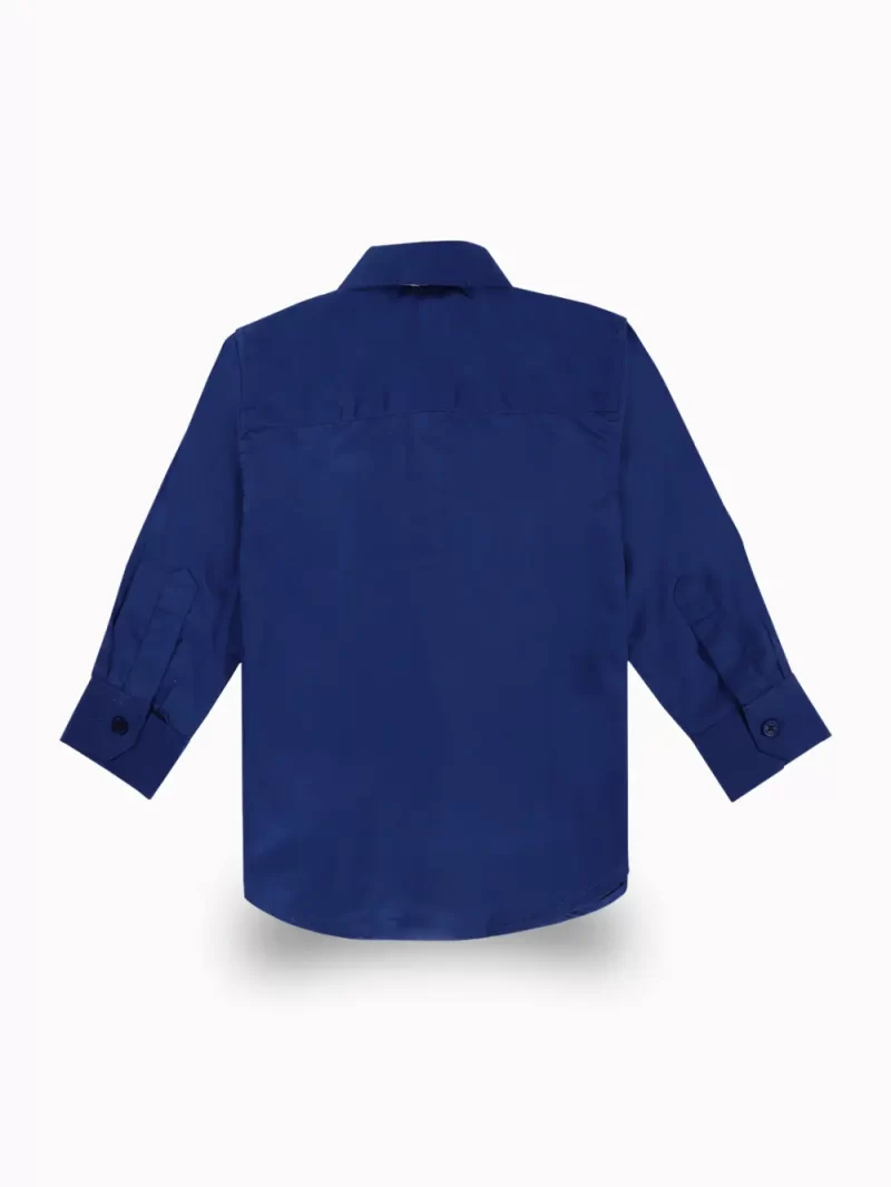 Gini And Jony Boys Blue Solid Cotton Shirt Full Sleeves
