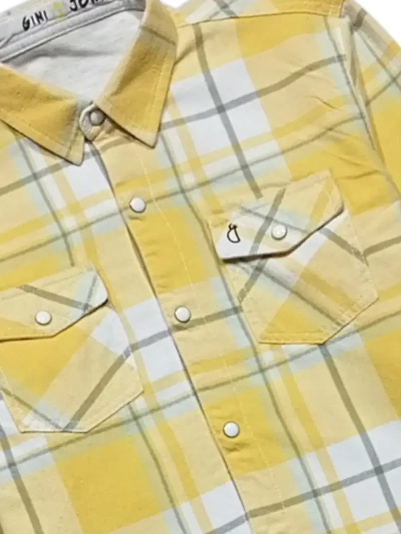 Gini And Jony Boys Yellow Checks Cotton Shirt Full Sleeves