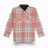 Gini And Jony Boys Peach Checks Cotton Shirt Full Sleeves