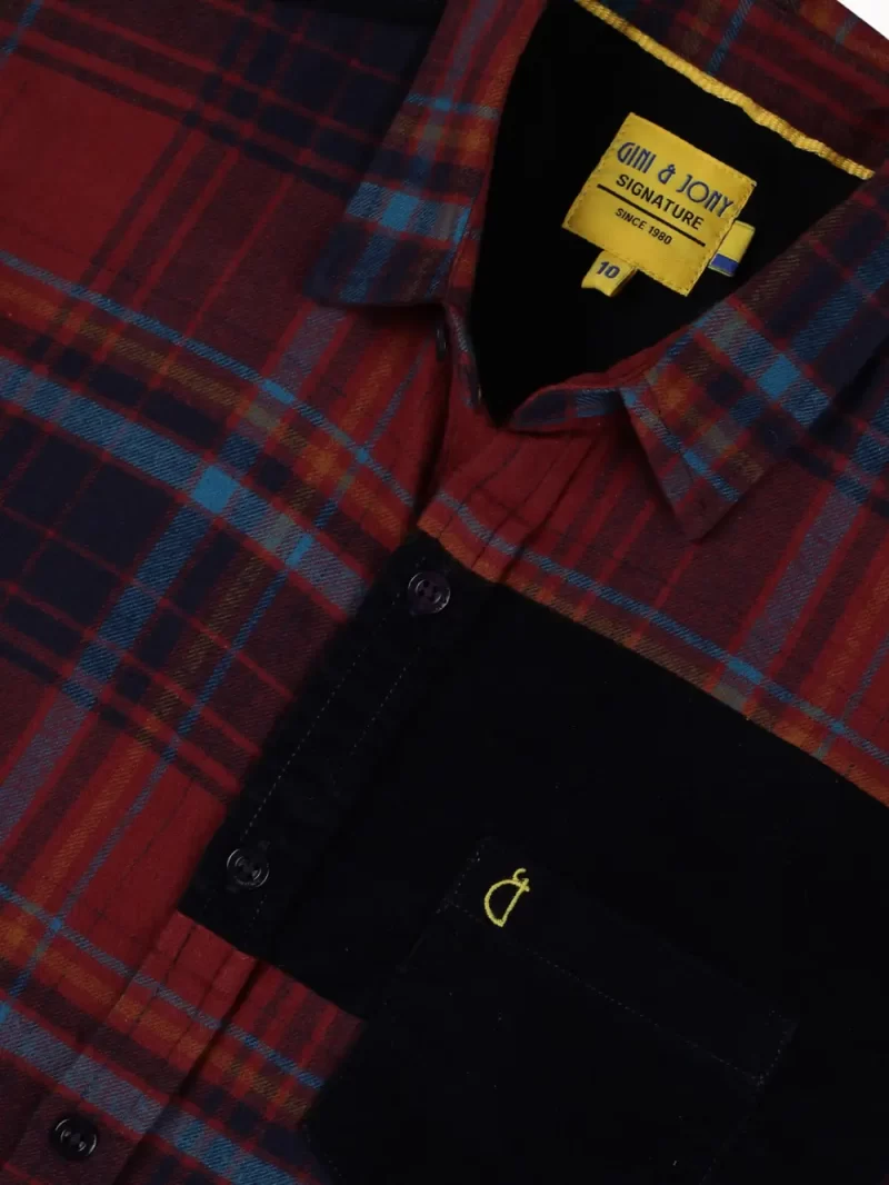 Gini And Jony Boys Red Checks Cotton Shirt Full Sleeves