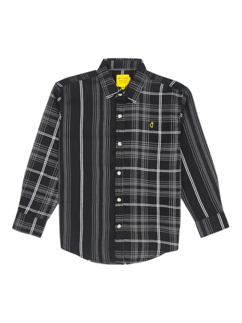 Gini And Jony Boys Black Checks Cotton Shirt Full Sleeves