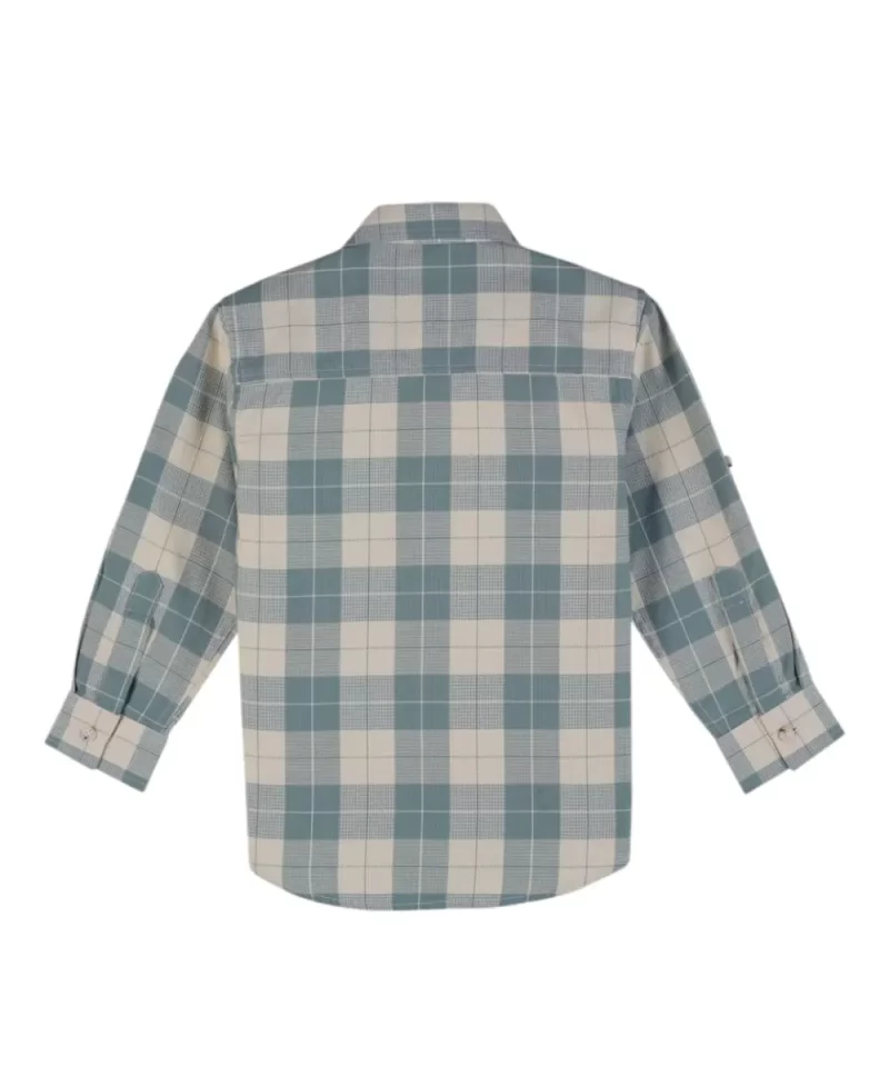 Gini And Jony Boys Green Checks Cotton Shirt Full Sleeves