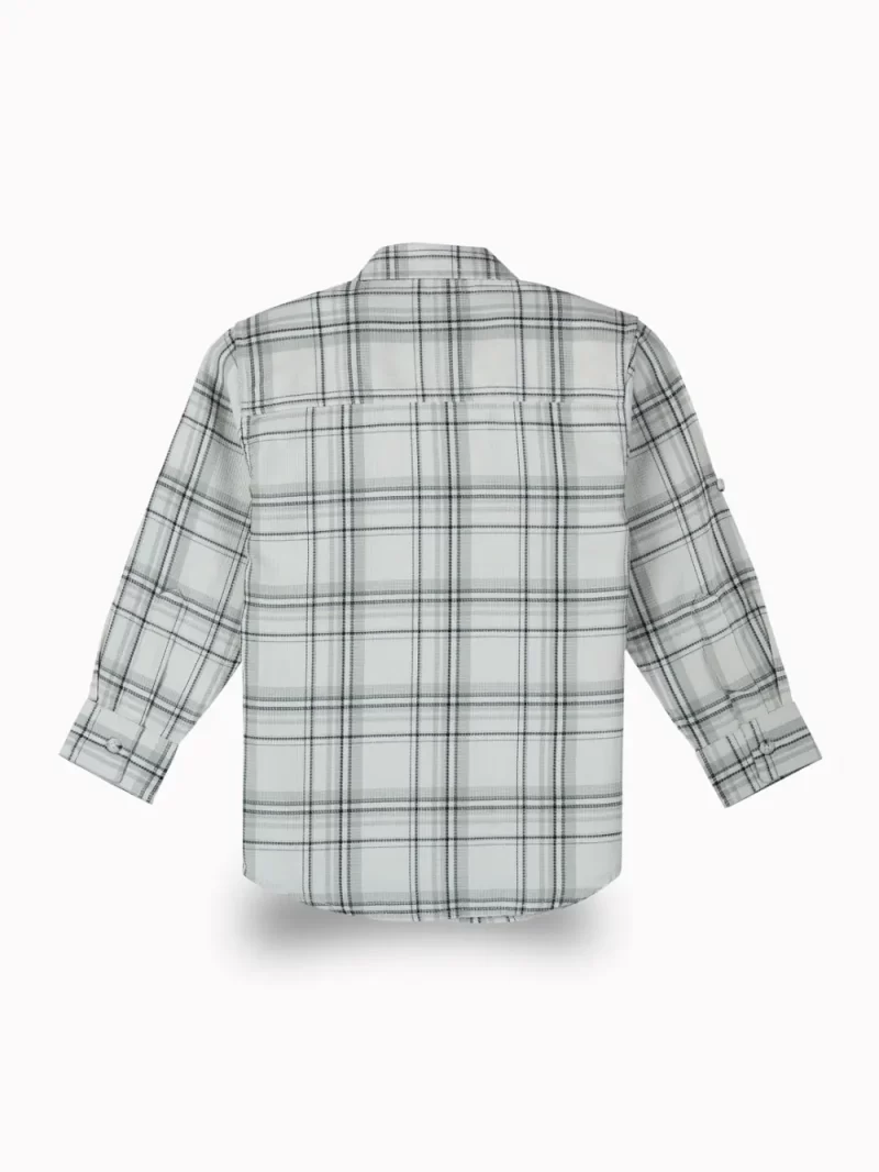Gini And Jony Boys Off White Checks Cotton Shirt Full Sleeves