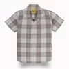 Gini And Jony Boys Mauve Checks Cotton Shirt Half Sleeves