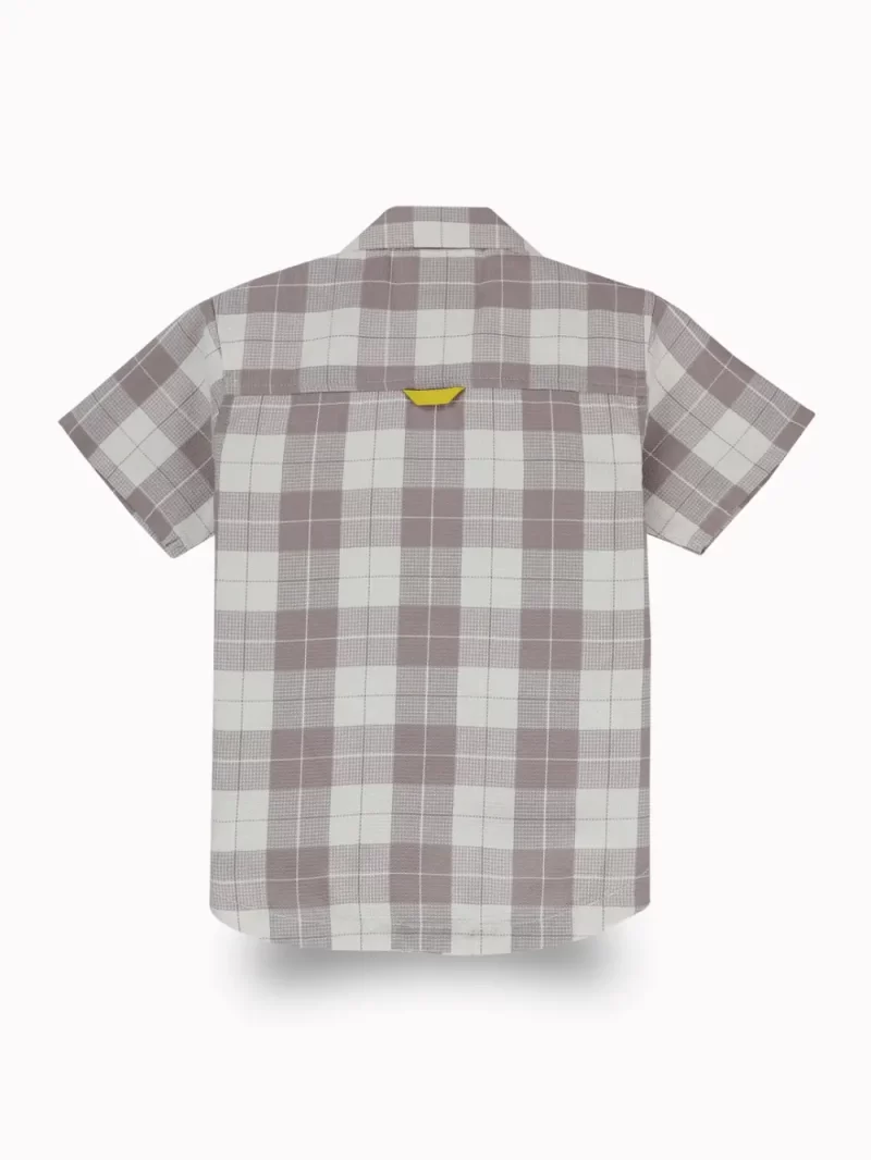 Gini And Jony Boys Mauve Checks Cotton Shirt Half Sleeves