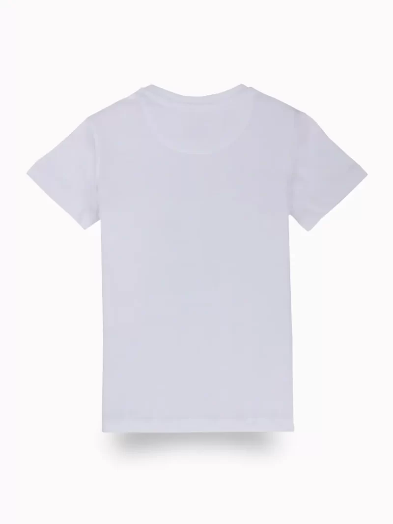 Gini And Jony Boys White Graphic Print Cotton T-Shirt Half Sleeves