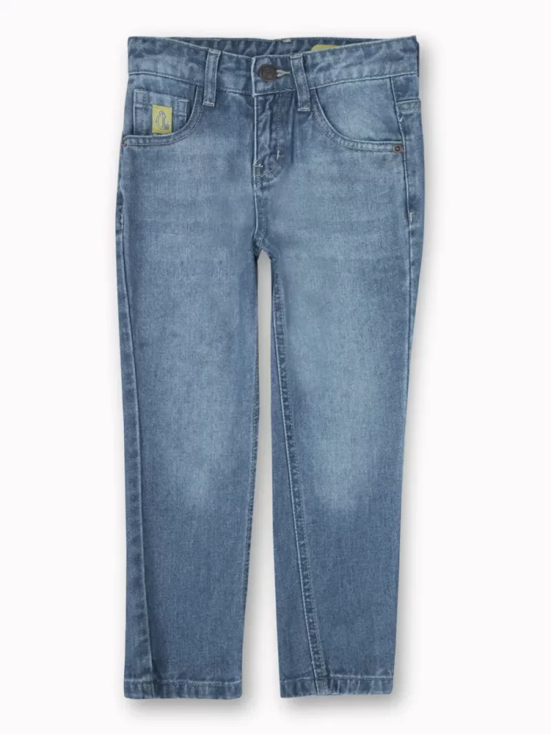 Gini And Jony Boys Blue Washed Denim Jeans Fixed Waist