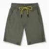 Gini And Jony Boys Olive Solid Cotton Bermuda Elasticated
