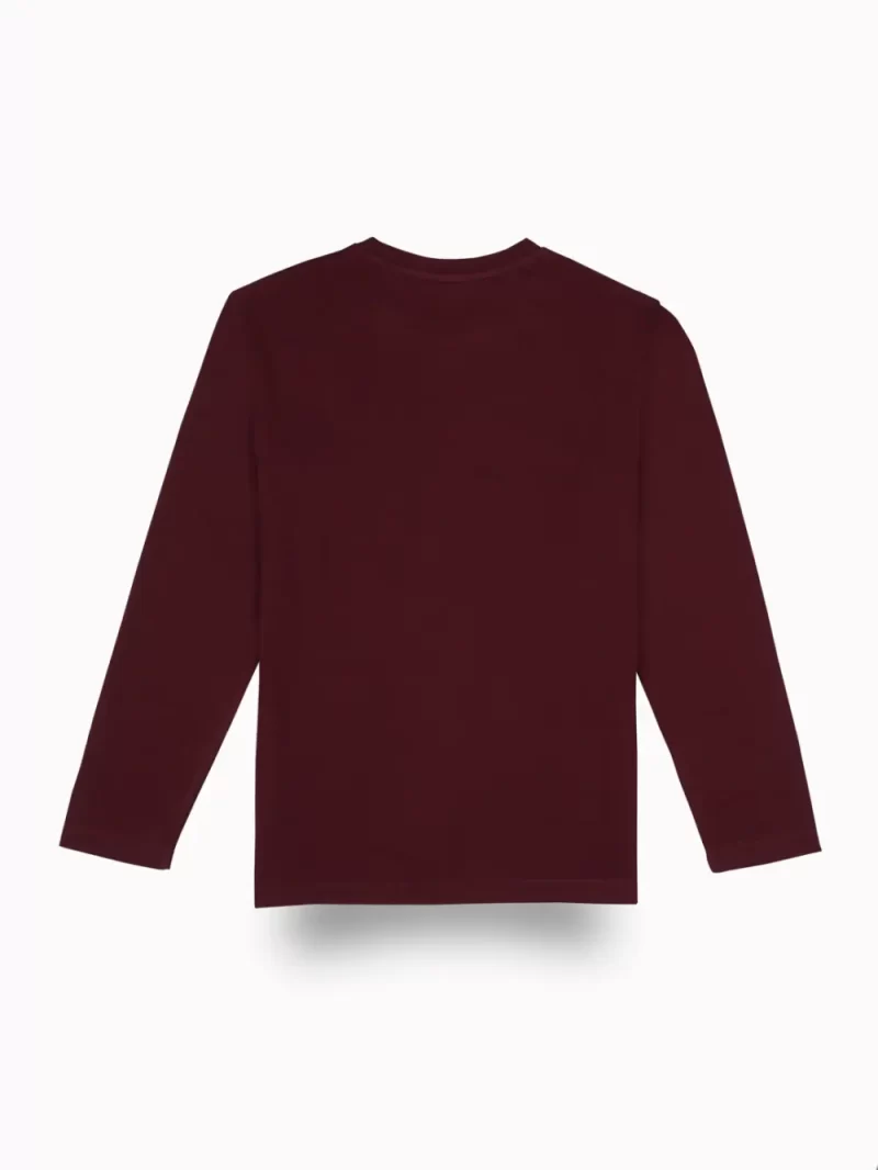 Gini And Jony Boys Maroon Typographic Print Cotton T-Shirt Full Sleeves