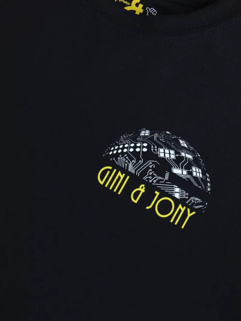 Gini And Jony Boys Navy Blue Digital Print Cotton Single Jersey T-Shirt Half Sleeves