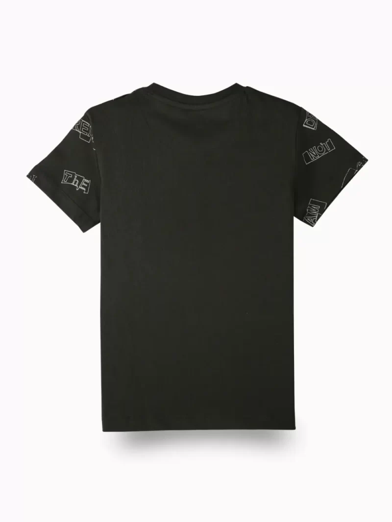Gini And Jony Boys Olive Typographic Print Cotton T-Shirt Half Sleeves