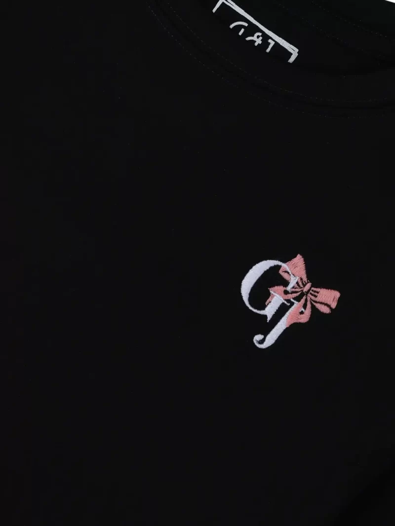 Gini And Jony Girls Black Embroidery Cotton Knits Top Full Sleeves 11-12 Years