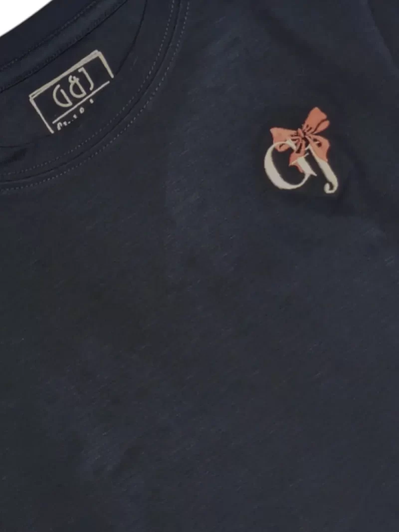 Gini And Jony Girls Teal Logo Cotton Knits Top Full Sleeves 9-10 Years