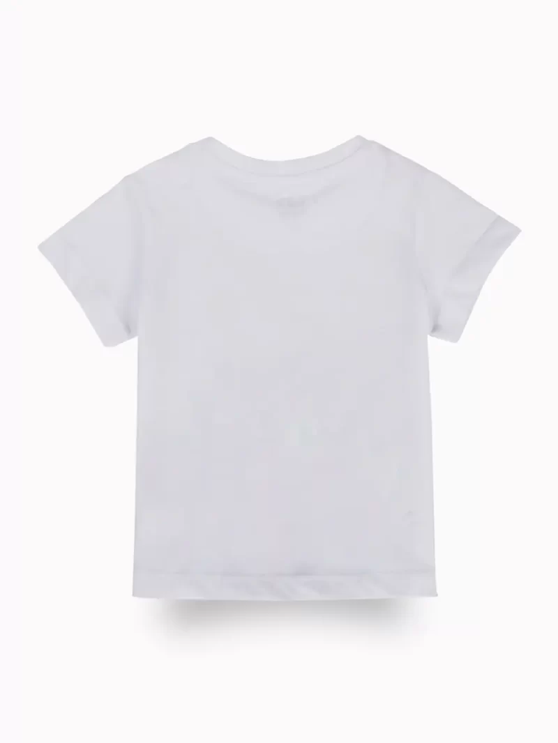 Gini And Jony Girls White Graphic Print Cotton Knits Top Half Sleeves 9-10 Years