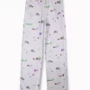 Gini And Jony Girls White Pixel Print Cotton Track Pant Elasticated