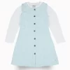 Gini And Jony Girls Blue Solid Cotton Dungree Full Sleeves