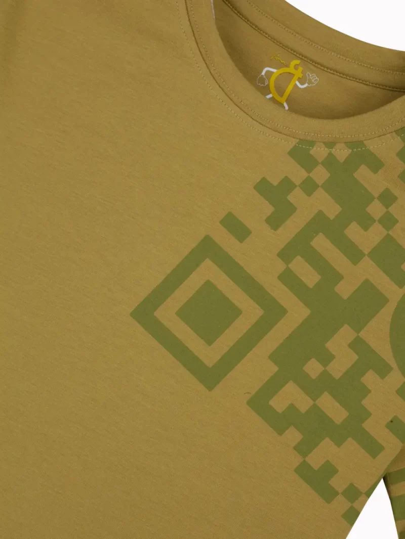 Gini And Jony Boys Olive Graphic Print Cotton T-Shirt Half Sleeves