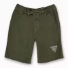Gini And Jony Boys Olive Solid Cotton Bermuda Elasticated