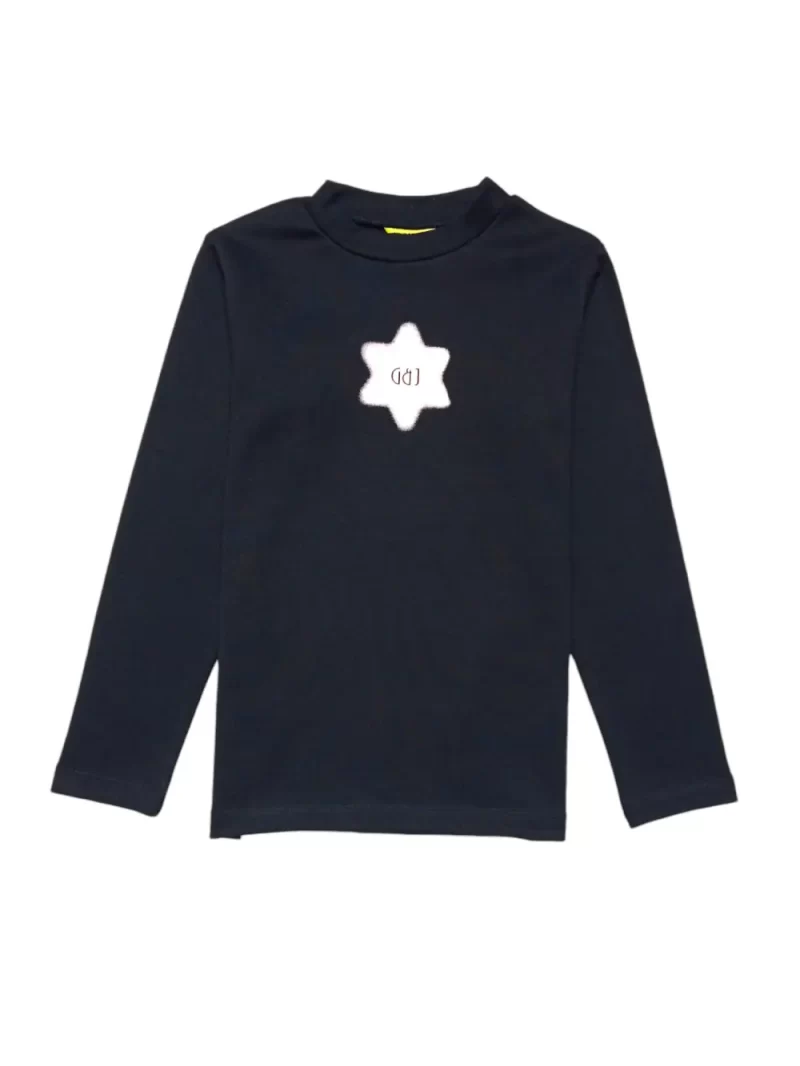 Gini And Jony Girls Black Logo Cotton Skivvy Full Sleeves 9-10 Years