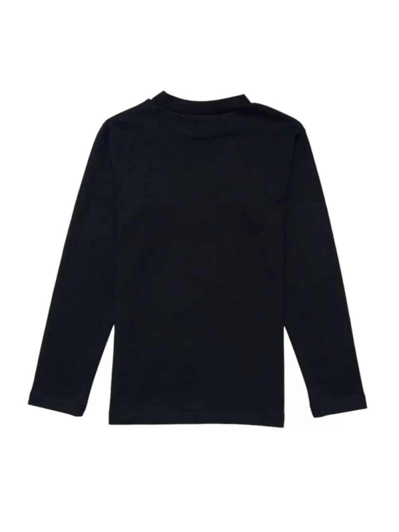 Gini And Jony Girls Black Logo Cotton Skivvy Full Sleeves 9-10 Years