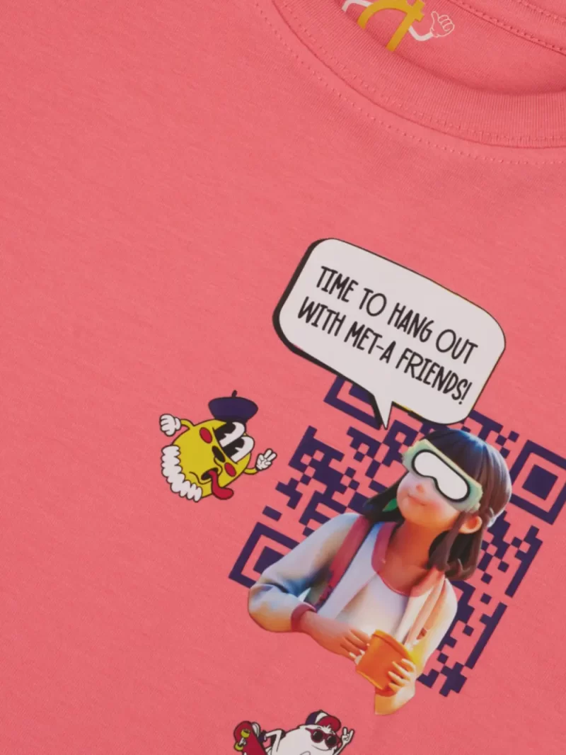 Gini And Jony Girls Cotton Round Neck Half Sleeves Knits Top