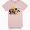 Gini And Jony Girls Pink Digital Print Cotton Knits Top Half Sleeves 9-10 Years