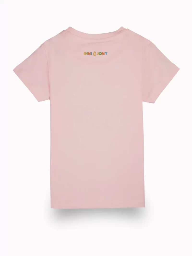 Gini And Jony Girls Pink Digital Print Cotton Knits Top Half Sleeves 9-10 Years