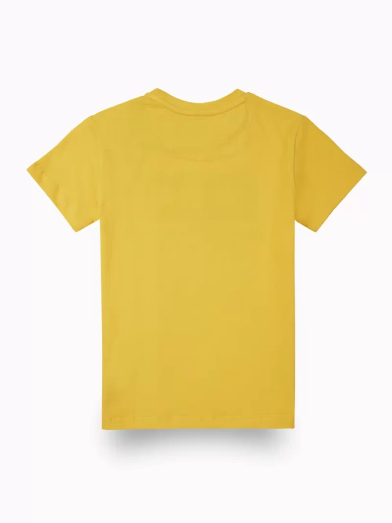 Gini And Jony Boys Yellow Typographic Print Cotton T-Shirt Half Sleeves
