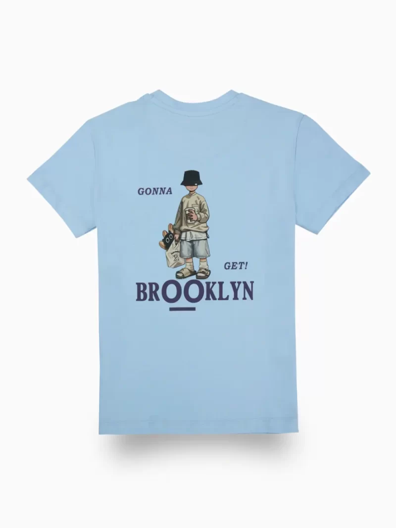 Gini And Jony Boys Light Blue Graphic Print Cotton T-Shirt Half Sleeves