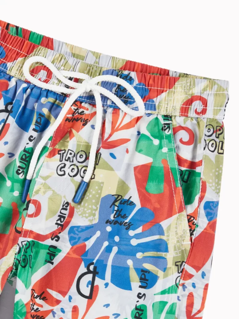 Gini And Jony Boys Multicolor Tropical Print Cotton Co-Ordinate Half Sleeves