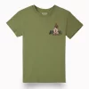 Gini And Jony Boys Olive Graphic Print Cotton T-Shirt Half Sleeves
