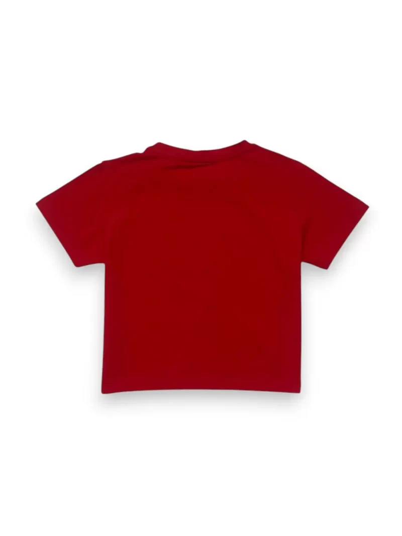 Gini And Jony Girls Red Glitter Print Cotton Knits Top Half Sleeves 9-10 Years