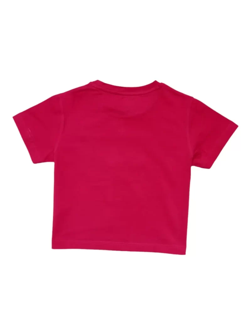 Gini And Jony Girls Dark Pink Glitter Print Cotton Knits Top Half Sleeves 9-10 Years