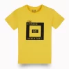Gini And Jony Boys Yellow Typographic Print Cotton T-Shirt Half Sleeves
