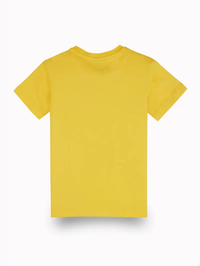 Gini And Jony Boys Yellow Typographic Print Cotton T-Shirt Half Sleeves